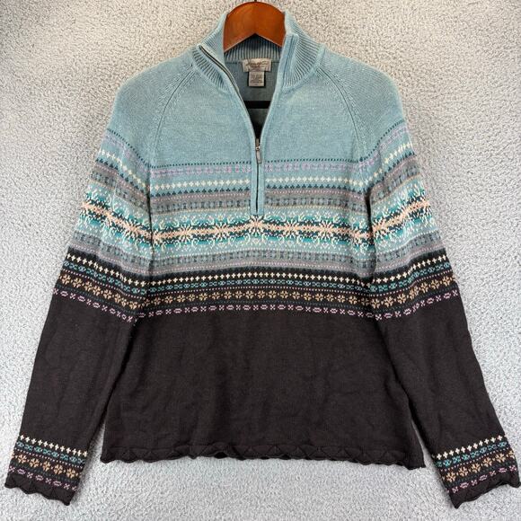 * NOT FOR SALE * VTG Eddie Bauer Fair Isle Sweater Women Large Angora Nordian - Picture 1 of 11